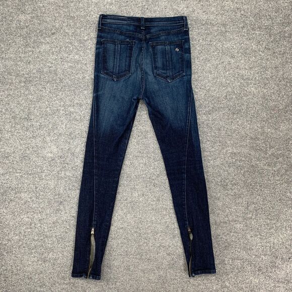 Rag & Bone Jean Womens 26 Anfield Denim Back Zip Ankle High Rise Skinny Stretch - Picture 7 of 13